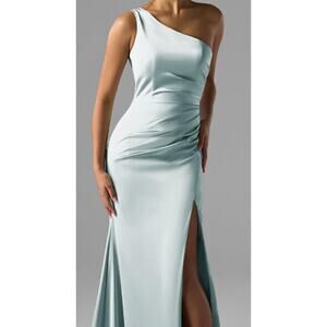AW BRIDAL 4 S mist blue Rohan wedding formal bridesmaid maxi dress NEW B146